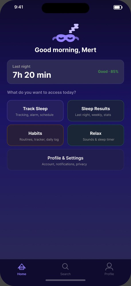 Home dashboard